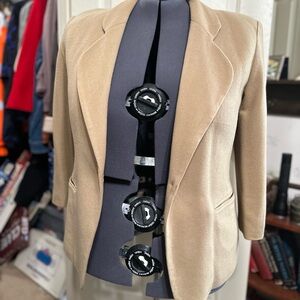 VINTAGE Leslie Fay Tan Blazer Tailored Fit Professional Style